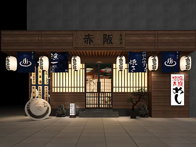 Japanese-style door head 3d model