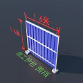 Blue Construction Fence With Panel Design And Specific Dimensions For Building Sites 3d model