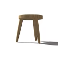 Modern Round Wooden Side Table With Three Legs And Smooth Surface Design 3d model
