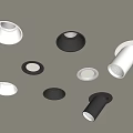 Modern Recessed and Spotlights in Black White Design for Home Ceiling Lighting Decor 3d model