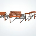 Various Wooden Outdoor Pergola Designs With Grid Top And Support Columns