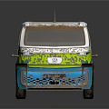 Colorful Solar Powered Van With Flower Decals And Vibrant Exterior Design Accents