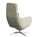 Modern Beige Upholstered Office Chair With High Backrest And Swivel Base