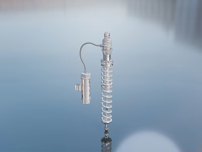 Industrial Equipment Stainless Steel Spiral Spring With Connecting Pipe And Precision Design 3d model