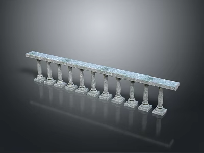 Architectural Classic Stone Balustrade Design With Ornate Columns And Decorative Railings 3d model