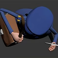 Game and Movie Character Postman in Blue Uniform Holding Letter and Brown Bag 3D Design