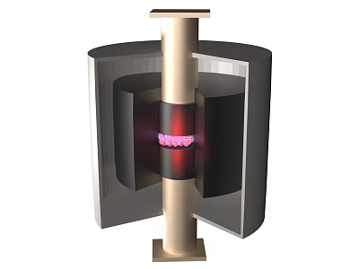 Industrial Equipment With Cylindrical Structure Red Glowing Core And Outer Casing 3d model