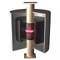 Industrial Equipment With Cylindrical Structure Red Glowing Core And Outer Casing