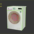 Modern Front Loading Washing Machine With Stainless Steel Design And Transparent Door