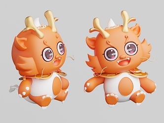 Year of the Dragon Mascot Ornaments 3d model