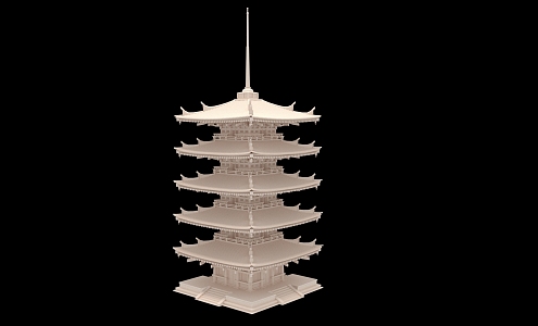 New Chinese ancient building components 3d model