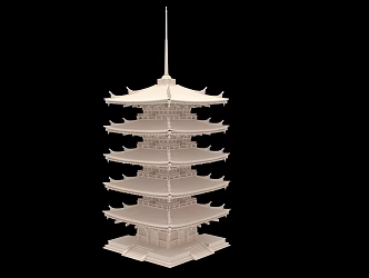 New Chinese ancient building components 3d model