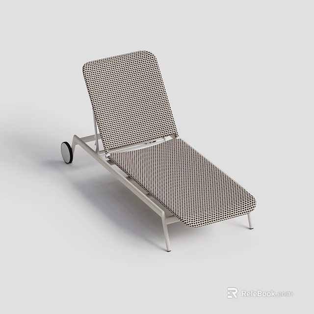 Modern Mesh Lounge Chair With Metal Frame And Rolling Wheels For Comfortable Relaxation 3d model 