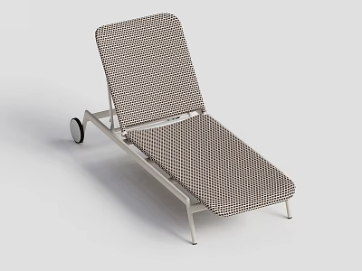 Modern Mesh Lounge Chair With Metal Frame And Rolling Wheels For Comfortable Relaxation 3d model
