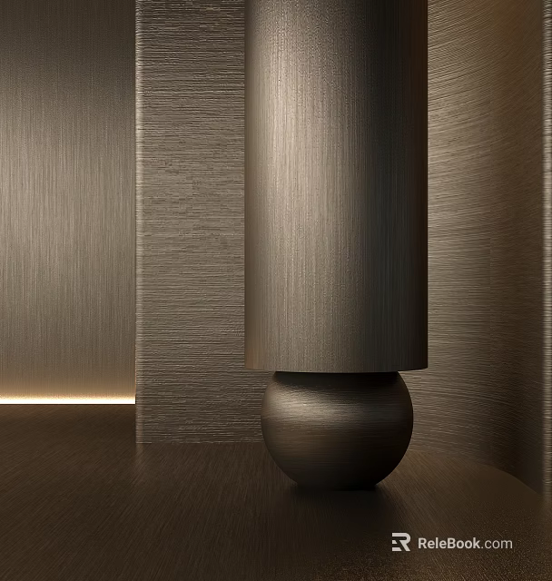 Luxurious Modern Wall Paneling With Brushed Metallic Texture And Ambient Lighting Decor 3d model 