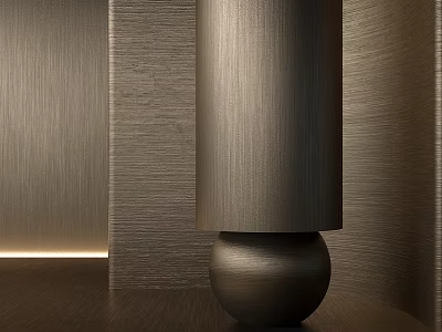 Luxurious Modern Wall Paneling With Brushed Metallic Texture And Ambient Lighting Decor 3d model