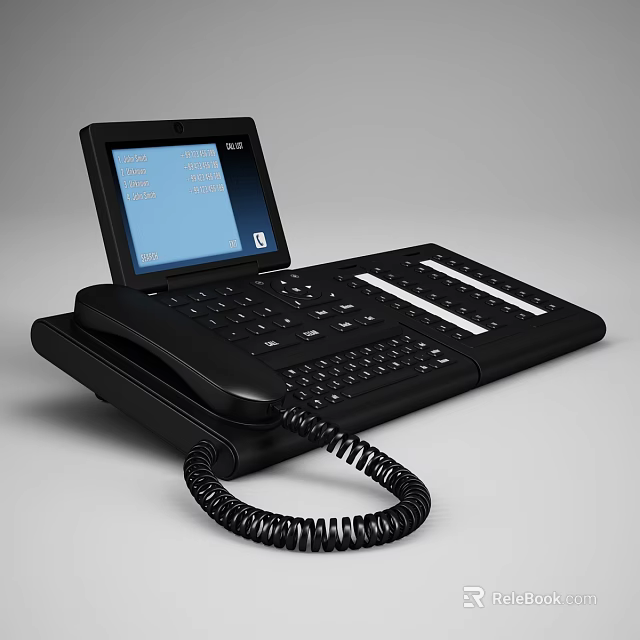 Professional Office Telephone With Digital Display Screen And Full Keypad For Business Use 3d model 