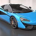 Blue McLaren Sports Car With Sleek Design Black Roof And Orange Brake Calipers