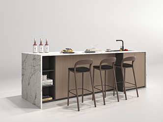 Bar chair combination 3d model