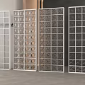 Decorative Modern Glass Partition Panels With Various Interior Design Patterns 3d model
