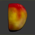 Fresh Halved Peach Showing Juicy Yellow Flesh And Red Skin