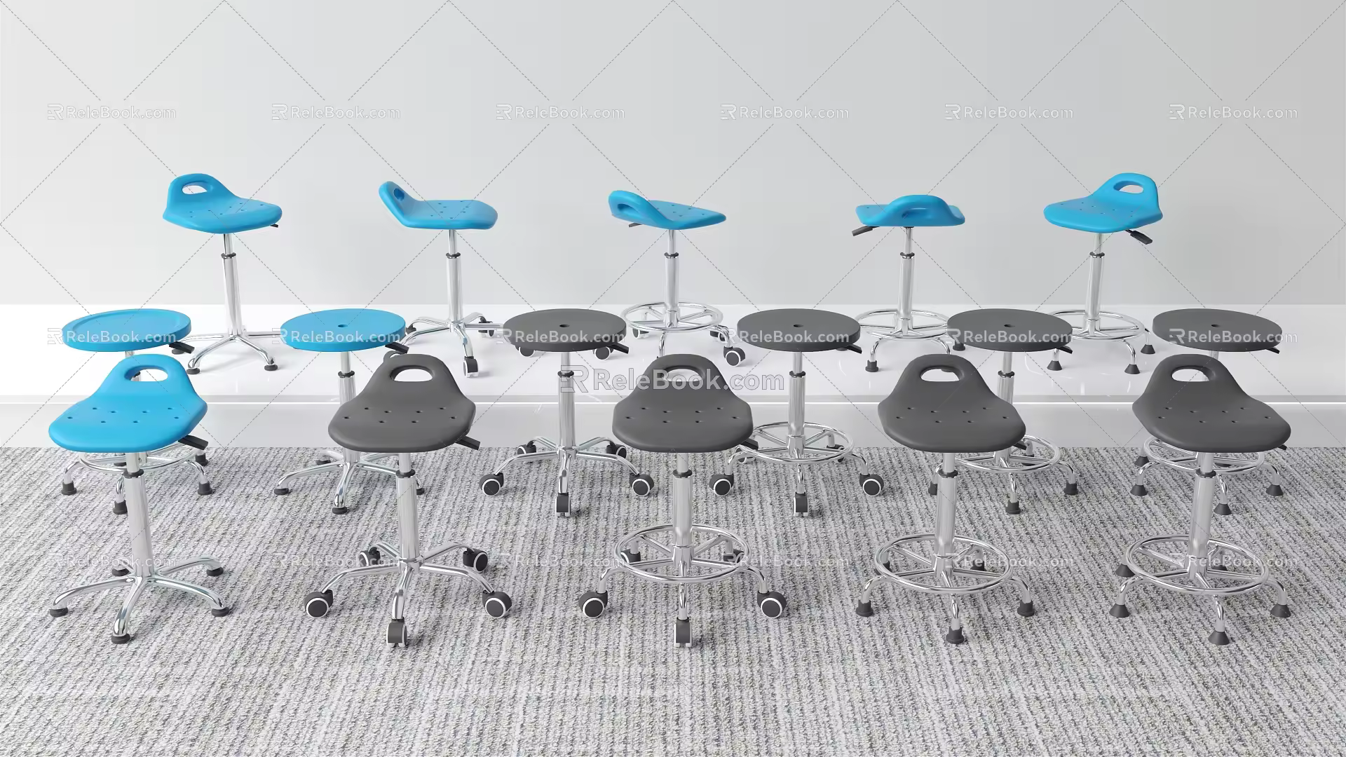 Modern Bar Stool Student Experiment Stool 3d model