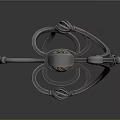 Antique Sword With Ornate Hilt Design And Long Metal Blade Isolated On Gray Background