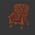 Classic Upholstered Armchair With Carved Wooden Frame Velvet Fabric And Curved Legs