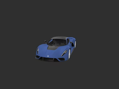 Blue Sports Car With Black Roof And Sleek Aerodynamic Exterior Design 3d model