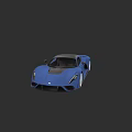 Blue Sports Car With Black Roof And Sleek Aerodynamic Exterior Design
