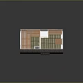 Cartoon Style Small House With Tiled Roof Wooden Door And White Walls
