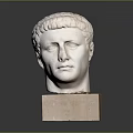 Decorative Marble Base Stand Furniture Supporting Classical White Sculpture Head