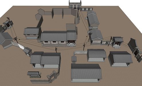 New Chinese Style Folk House Rural Folk House 3d model