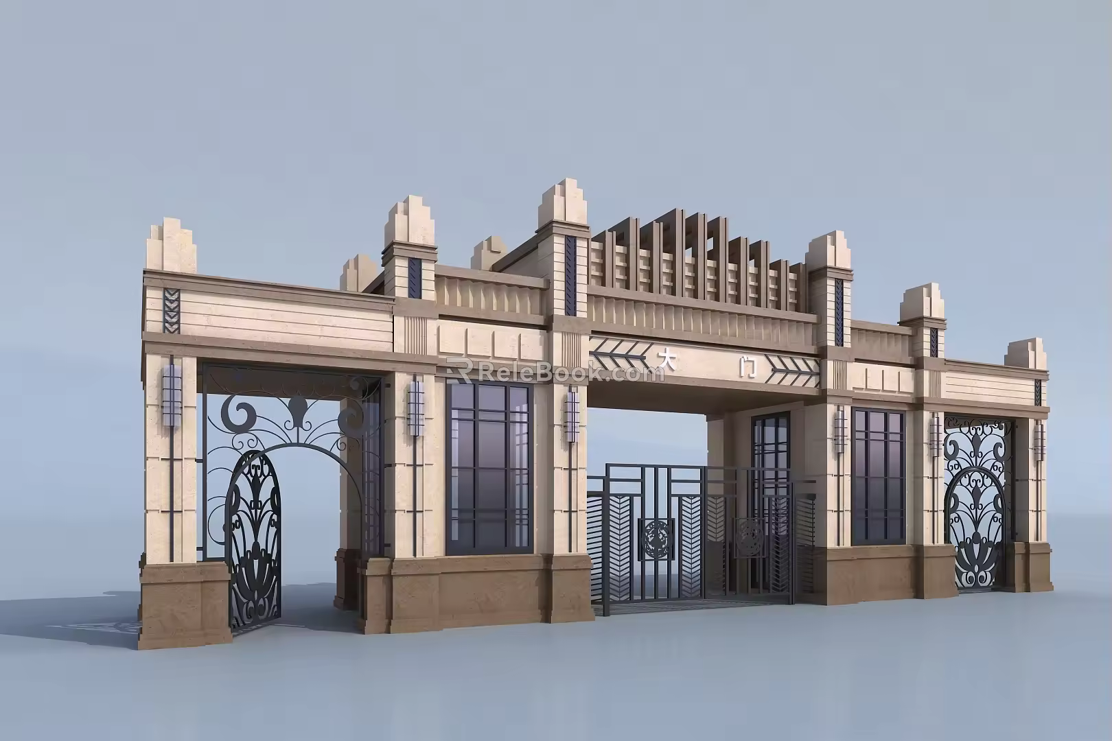 European-style gate 3d model
