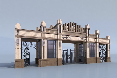 European-style gate 3d model