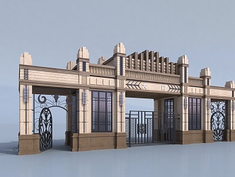 European-style gate 3d model