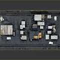Detailed Miniature Workspace Layout Model With Multiple Tables Cabinets And Equipment