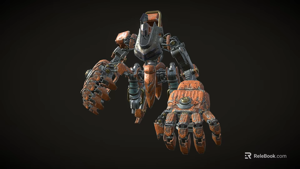 Smart Machine Featuring Mechanical Structure Robotic Arms And Complex Metallic Components 3d model 