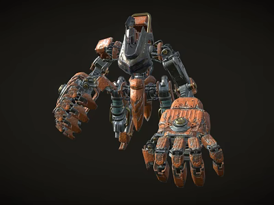 Smart Machine Featuring Mechanical Structure Robotic Arms And Complex Metallic Components 3d model