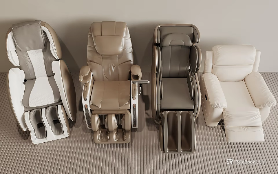 Modern Leather Massage Chairs In Multiple Colors And Styles For Home Relaxation 3d model 