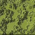 Natural Garden Landscape Design With Green Undulating Terrain And Lush Vegetation