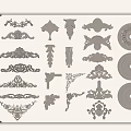 Ornamental Carved Decorations With Different Shapes And Classic Patterns For Home Decor