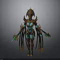 Other Sci Fi Character 3D Model With Armored Design Glowing Blue Accents And Weapons