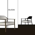 Modern Minimalist Leisure Chairs With Wooden Frame And White Cushion