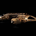 Golden Space Station Model With Framework And Multiple Modules Design 3d model