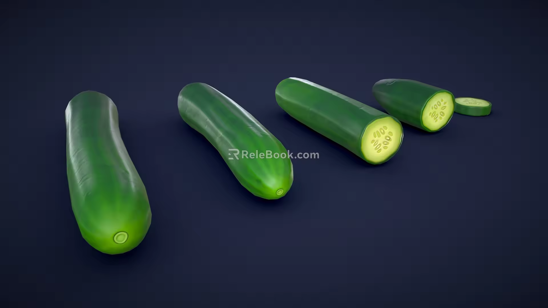 Stylized Cucumber Cartoon Cucumber Low Poly Cucumber Stylized Cucumber Cartoon Vegetable 3d model