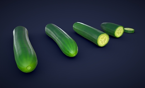 Stylized Cucumber Cartoon Cucumber Low Poly Cucumber Stylized Cucumber Cartoon Vegetable 3d model