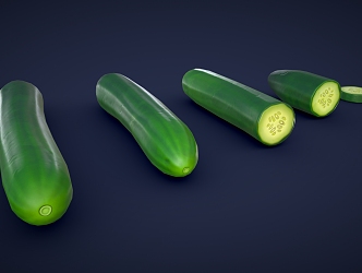 Stylized Cucumber Cartoon Cucumber Low Poly Cucumber Stylized Cucumber Cartoon Vegetable 3d model