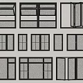 Various Window Designs Showcasing Different Frame Styles And Glass Panel Features 3d model