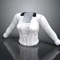 Stylish White Cardigan with Black Collar and Button Front Design for Casual Outfits